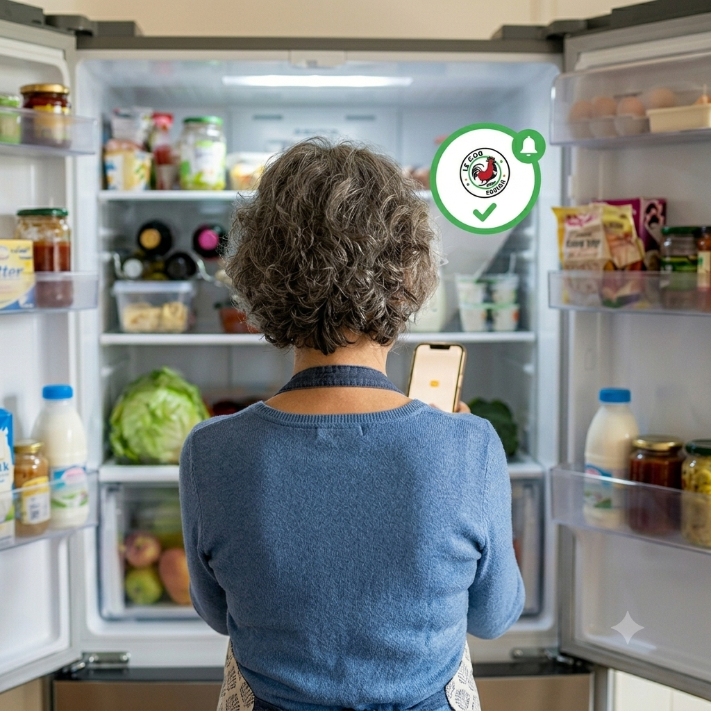 Frigo illustrant l'offre de lancement et les forfaits Le Coq Manu